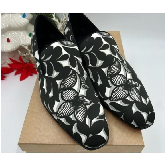 Christian Louboutin Mens dandelion flat black/white loafers size 46.5 Italy main image 4